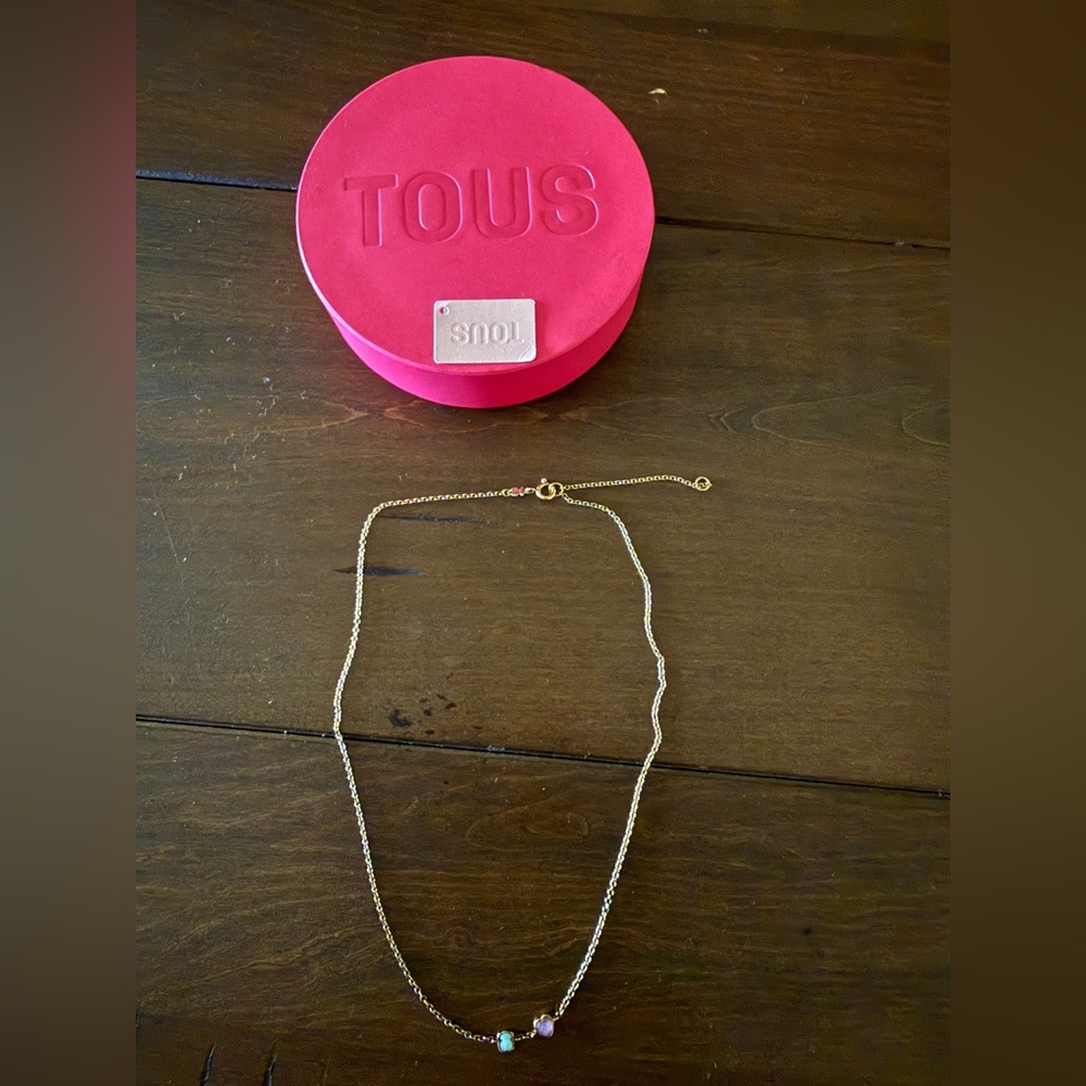 TOUS Glory necklace in silver vermeil with amazonite and amethyst.